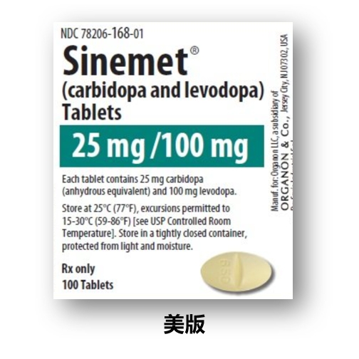 左卡双多巴复合片剂（Levodopa-carbidopa）-Sinemet
